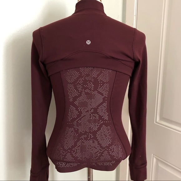 lululemon athletica Jackets & Blazers - Lululemon floral cutout lace back burgundy jacket